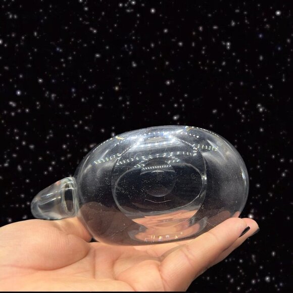 Krosno Poland Hand Blown Polished Crystal Glass Pitcher W Sticker 4.5”W 4”T - Picture 5 of 10